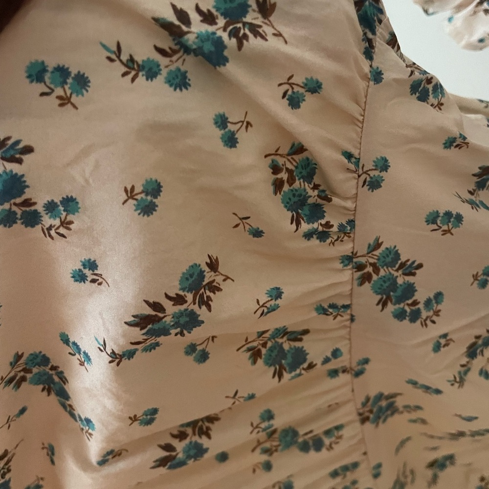 Christy Dawn Brooklyn Cream Maxi Dress with Blue Floral Print - Picture 6 of 6